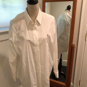 14W Lauren Ralph Lauren Women's "boyfriend's shirt" Button Down French Cuff NWOT